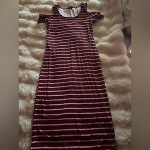 Chesley Mauve and Cream Striped Tee